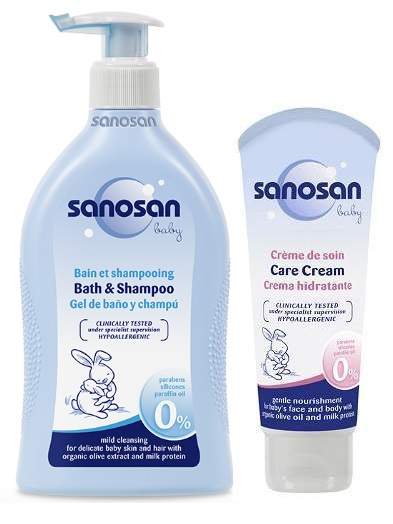 Pachet Sampon spumant, 500ml si Crema de ingrijire, 75 ml,  Sanosan