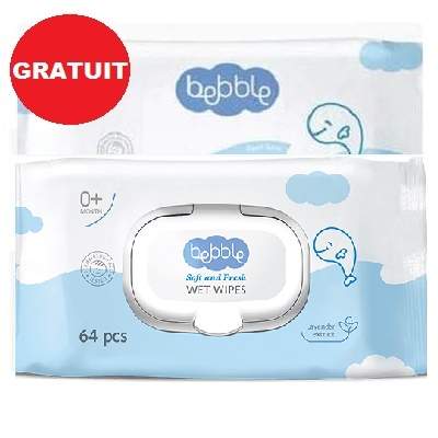 Oferta Pachet Servetele umede Lavanda, +0luni, 64+64buc, Bebble