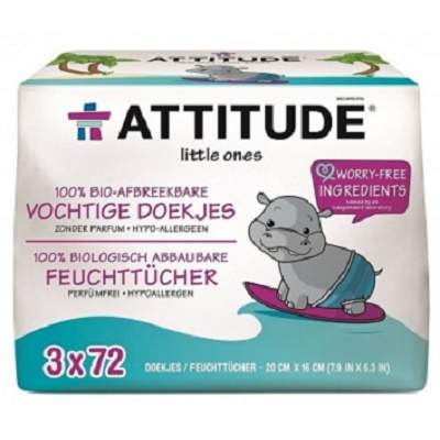 Oferta Pachet Servetele umede Sensitive Skin, +0 luni, 216 buc, Attitude