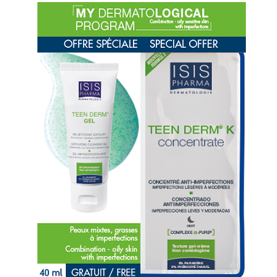 Pachet Teen Derm K Concentrat, 40 ml si Teen Derm Gel, 30 ml, IsisPharma