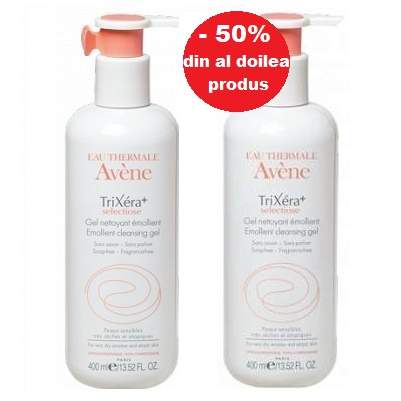 Oferta Pachet Trixera Selectiose Gel Spumant, 400ml x 2, Avene