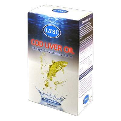 Omega 3 cu vitamina D si A ulei din ficat de cod, 80 capsule, Lysi