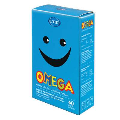 Omega 3 pentru copii, 60 capsule masticabile, Lysi