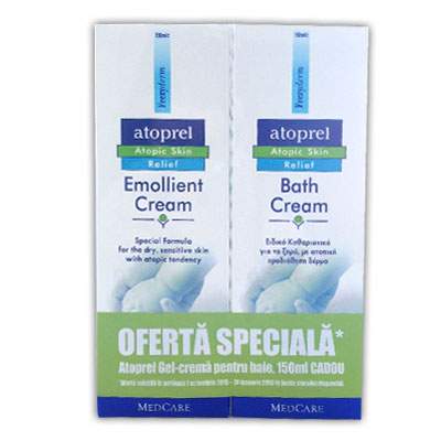 Pachet Atoprel Crema emolienta 150 ml + Gel-crema pentru baie 150 ml, Frezyderm