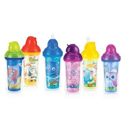 Pahar cu pai izoterm Vari-Flo, Flip-it/Click-Lock, 270ml, 12L+, 10096, Nuby