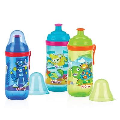 Pahar pop up cu clama, 360ml, 6L+, Nuby