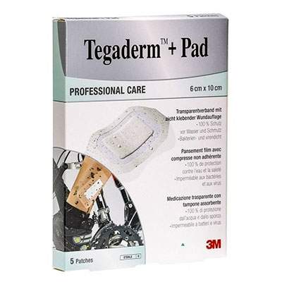 Pansament cu pad central absorbant, Tegaderm+Pad, 6x10 cm, 5 bucati, 3M