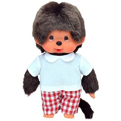 Papusa baietel, cu pantalonasi in carouri, +3 ani, 20 cm, 242856, Monchhichi