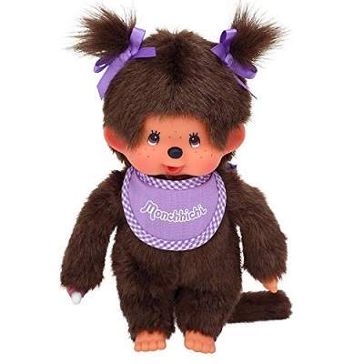 Papusa Fetita cu Bavetica Mov, +3ani, 20cm, 200990, Monchhichi