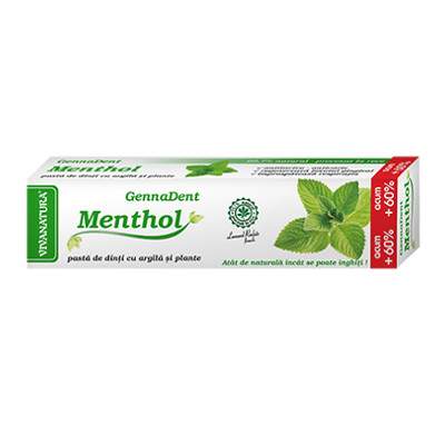 Pasta de dinti GennaDent Menthol, 80 ml, Vivanatura