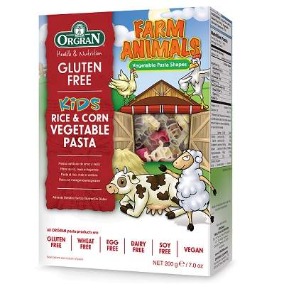 Paste in forma de animalute, fara gluten, 200g, Orgran