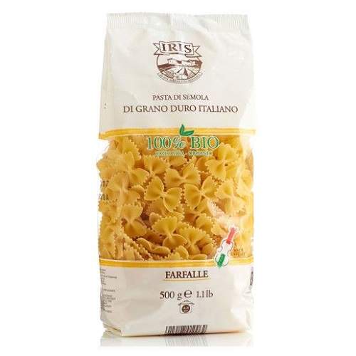 Paste Bio din grau dur  Farfalle, 500 g, Iris Bio