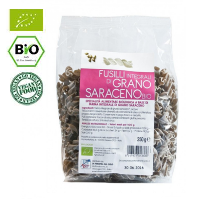 Paste integrale din hrisca, Bio Fusilli, 250 g, La Finestra Sul Cielo