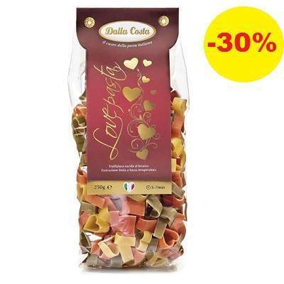 Paste din grau dur Love cu rosii si spanac, 250g, Dalla Costa