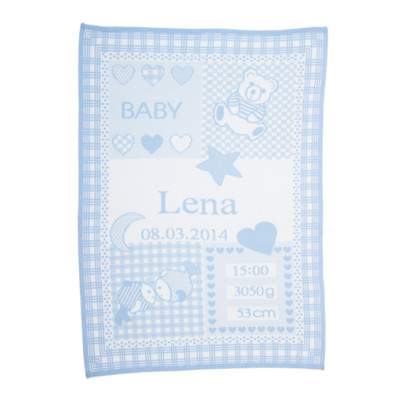 Paturica personalizata zodiac blue, 100x75 cm, Ecocotton