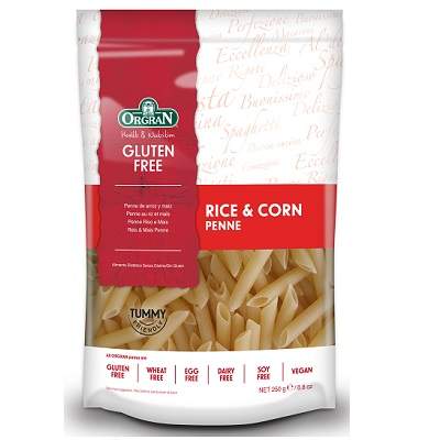 Penne de orez si porumb fara gluten, 250 g, Orgran