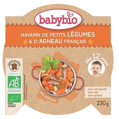 Meniu Bio tocanita din legume si miel, 12 luni+, 230 g, Babybio