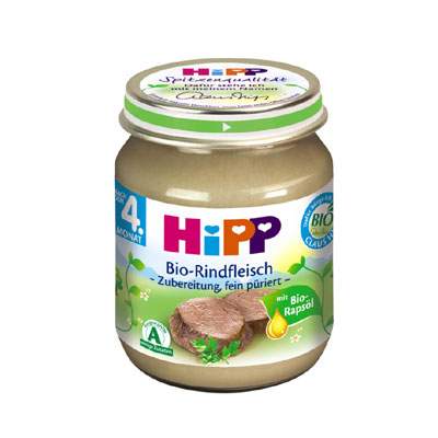 Piure Bio cu carne de vitel, Gr. 4 luni, 125 g, Hipp