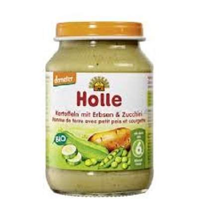 Piure Bio de cartofi, mazare si zucchini, 6 luni, 190 g, Holle Baby Food