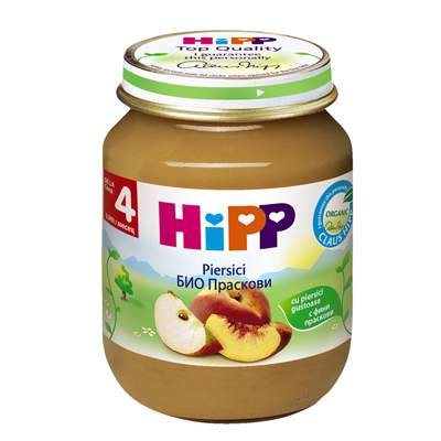 Piure Bio de piersici, Gr. 4 luni, 125 g, Hipp