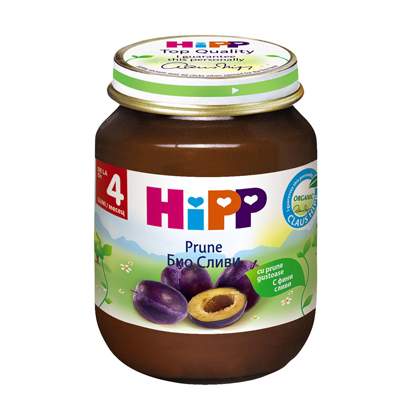 Piure Bio de prune, Gr. 4 luni, 125 g, Hipp