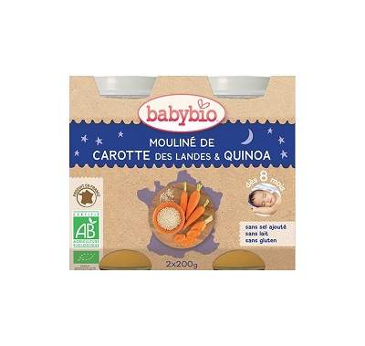 Piure Bio din morcovi si quinoa, +8luni, 2X200g, BabyBio