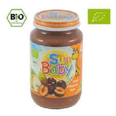 Piure Bio din pere si prune, +4luni, 190g, SunBaby Food