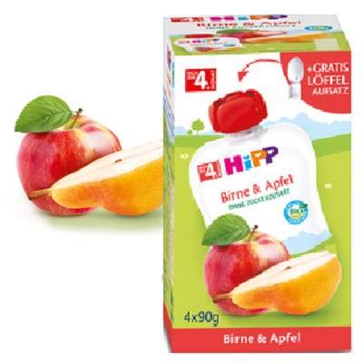 Piure Para si Mar Bio Fruit Fun, +4luni, 4x90g, Hipp