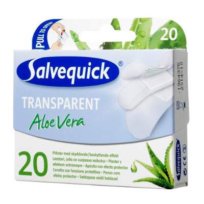 Plasturi transparenti Aloe Vera, 20 bucati, Salvequick