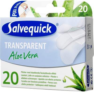 Plasturi transparenti cu Aloe Vera, 20buc, Salvequick