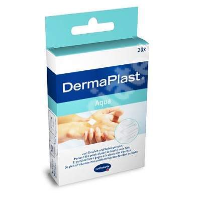 Plasturi transparenti rezistenti la apa, DermaPlast, 20 bucati, Hartmann