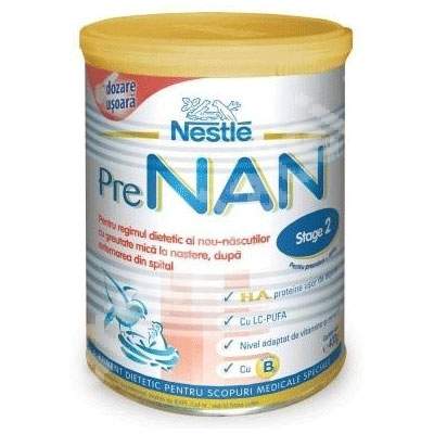 Formula de lapte praf, cu Bifidus, Pre Nan Stage 2 HA, 0-6 luni, 400 g, Nestle