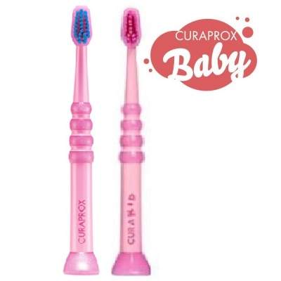 Prima Periuta de dinti EasyBaby Pink, 0-4ani, 2buc, Curaprox