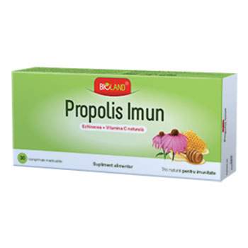 Propolis Imun Echinacea + Vitamina C naturala Bioland, 30 comprimate masticabile, Biofarm