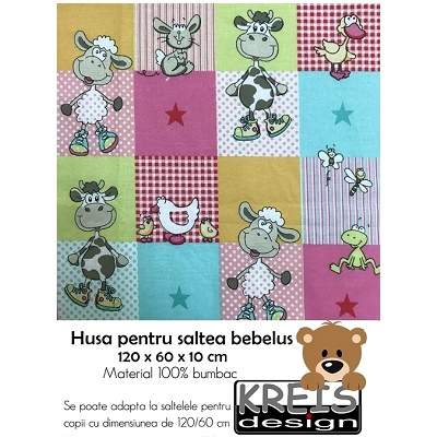 Protectie bumbac saltea patut, 120x60x10, Kreis