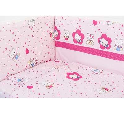 Protectie laterala patut, Funny Kitty, 180x40 cm, AI15, Bebedeco