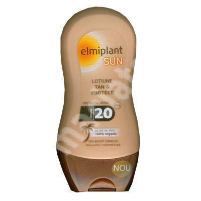 Lotiune pentru protectie solara, Tan And Protect, SPF 20, 200 ml, Elmiplant