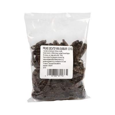 Prune uscate fara samburi, 500 gr, Sanovita 