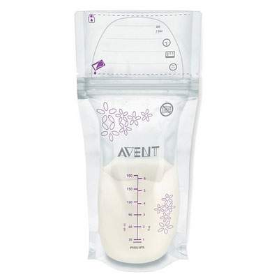 Pungi de stocare a laptelui matern Philips Avent, 25 bucati, 180 ml, SCF603/25, Philips