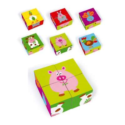 Puzzle 4 cuburi La ferma, 6181028, Scratch