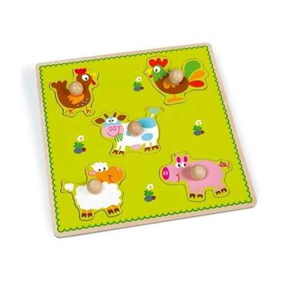 Puzzle cu Animale de ferma, 5 piese, 6181024, Scratch