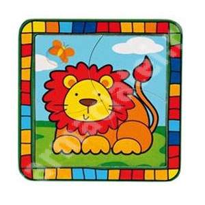 Puzzle din lemn leu, 4 piese, +12 luni, HOE01868, Bino