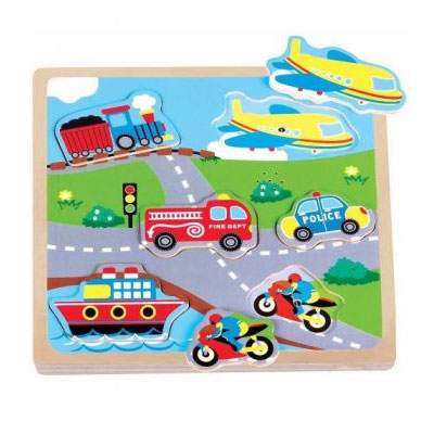 Puzzle transport cu sunete, NC0527, New Classic Toys