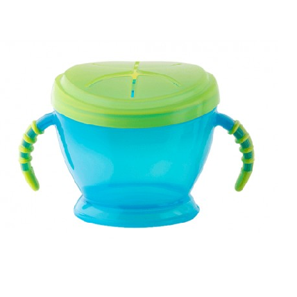 Recipient cu capac si maner pentru gustari, Aquamarin Apple Green, Rotho BabyDesign