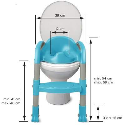 Reductor pentru toaleta cu scarita, turcoaz, Kiddyloo, 172537, Thermobaby