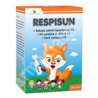 Solutie salina hipertonica 3% Respisun, 24 doze, Sun Wave Pharma