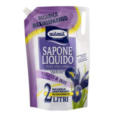 Rezerva sapun lichid cu talc si iris, 2 L, Milmil