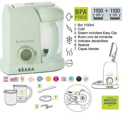 Robot BabyCook Macaron Jade Green, B912607, Beaba