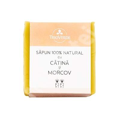 Sapun 100% natural cu catina si morcov, 110 g, Trio Verde