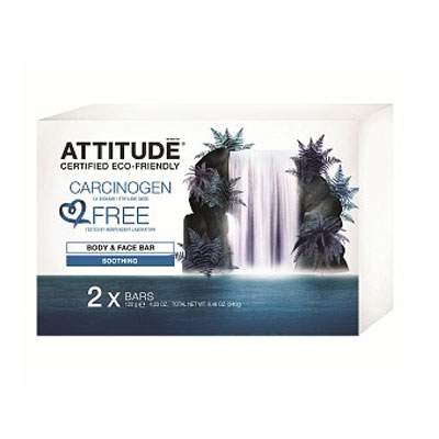 Sapun Eco calmant pentru fata si corp, 2x120 g, Attitude